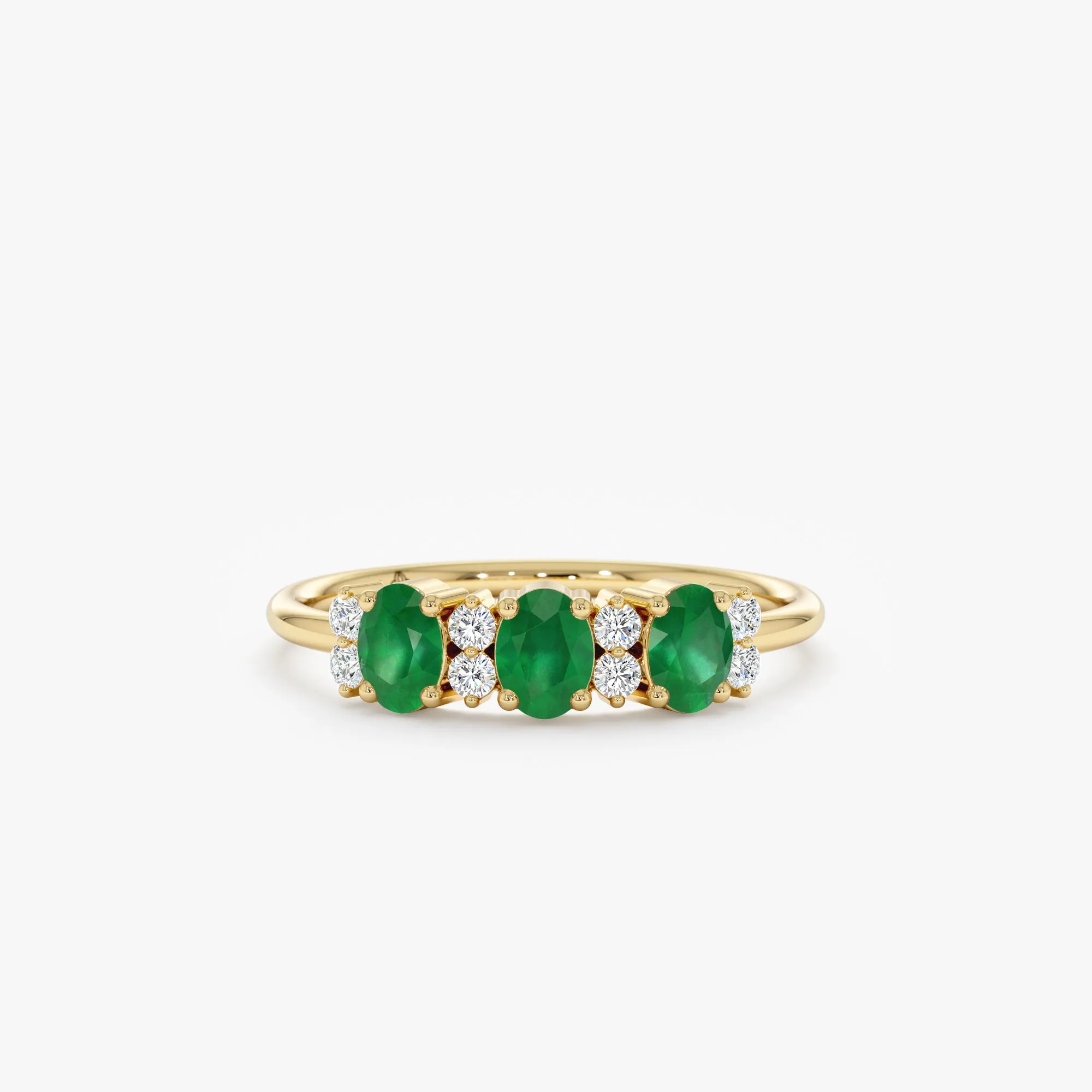 Diamond and Oval Emerald Ring, Blair