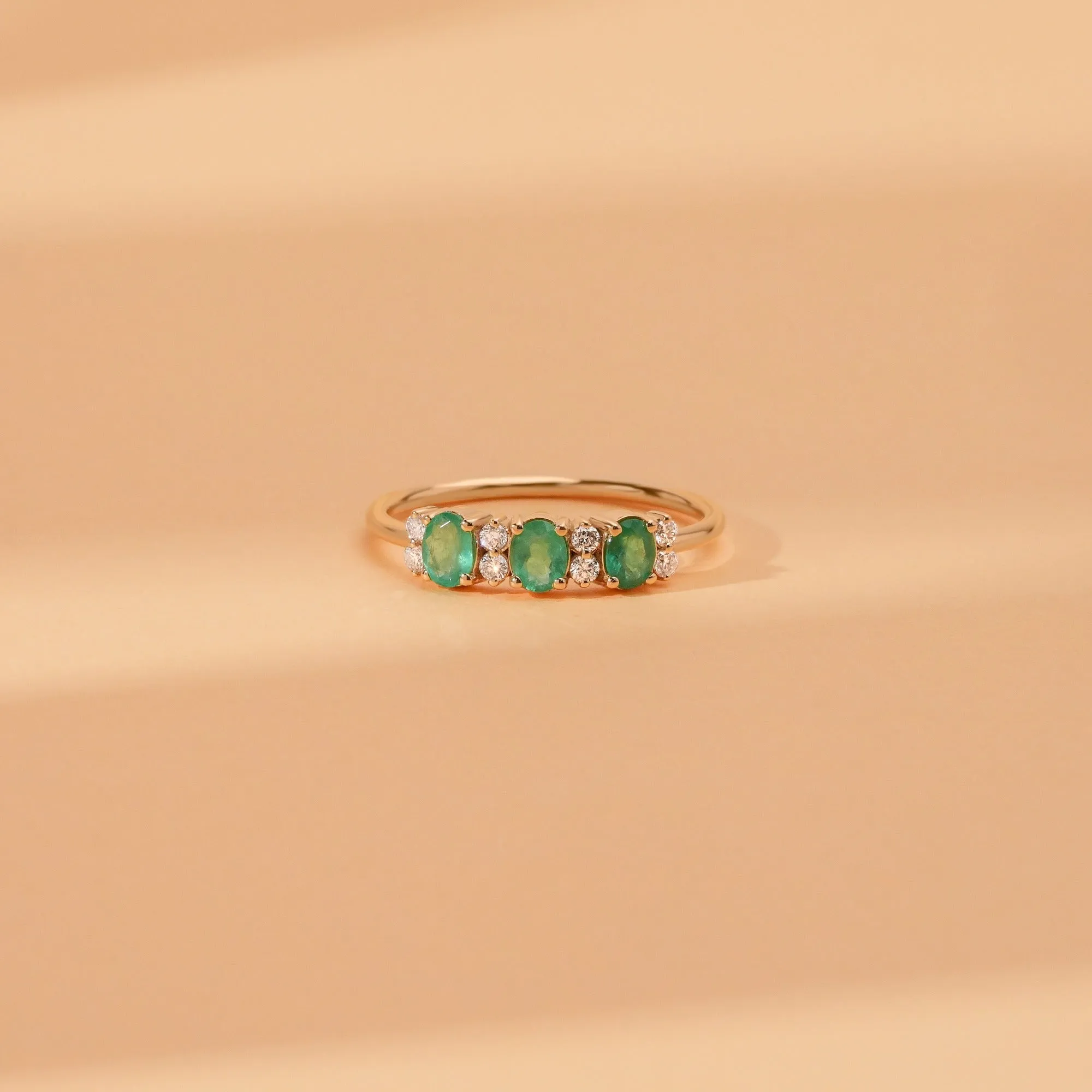 Diamond and Oval Emerald Ring, Blair