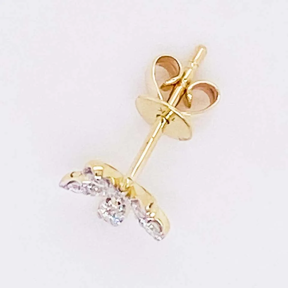 Diamond Flower Stud Earrings