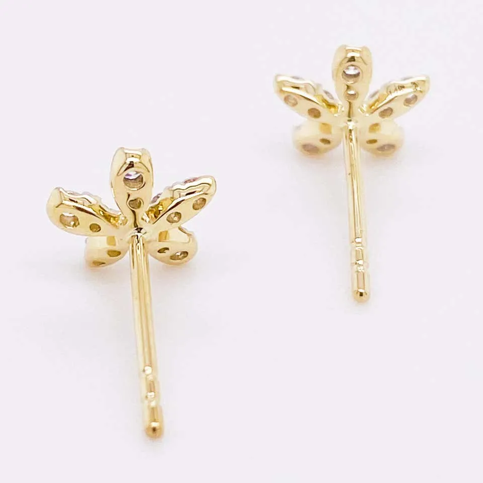 Diamond Flower Stud Earrings