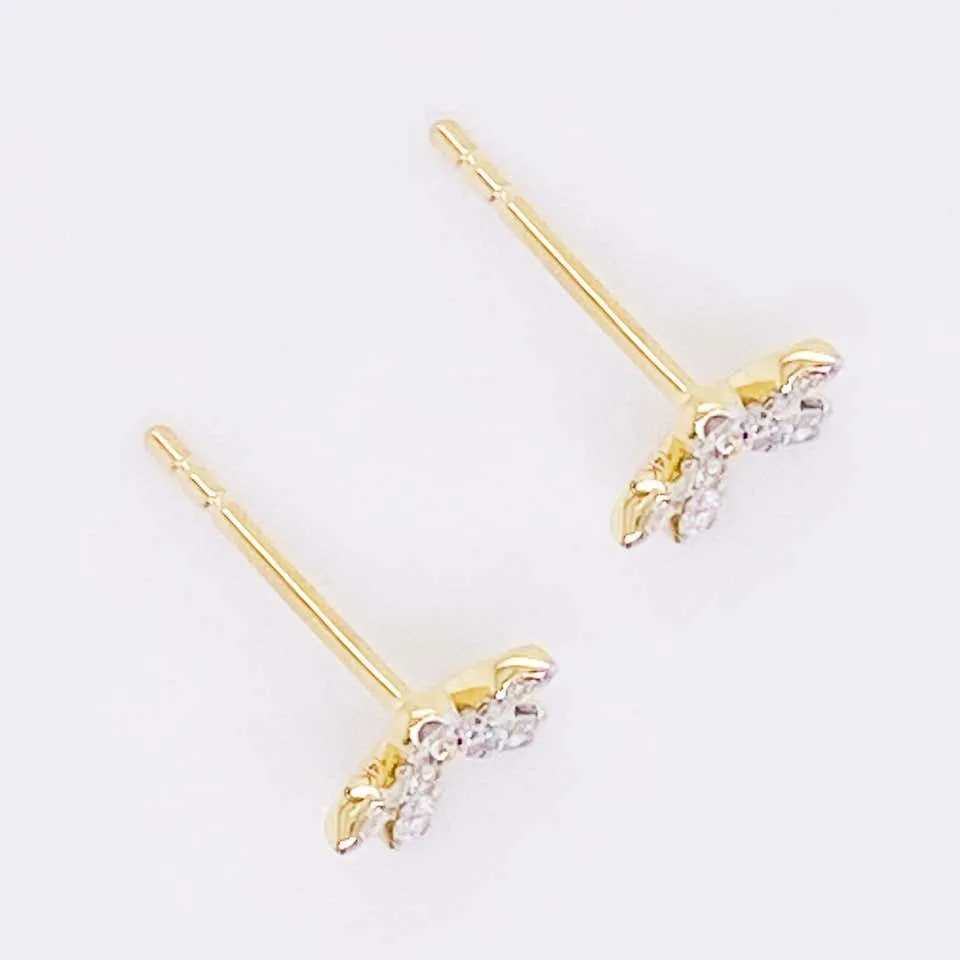 Diamond Flower Stud Earrings