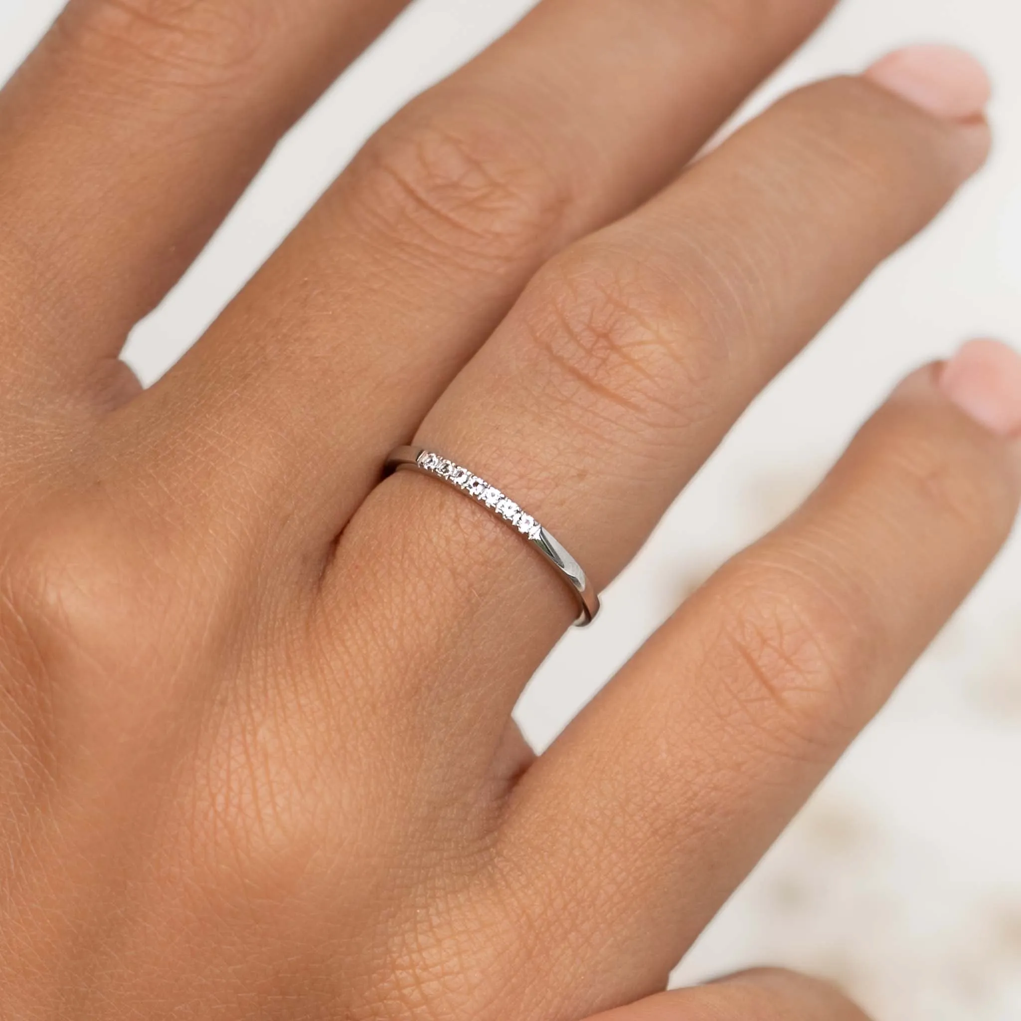 Diamond Pave Band White Gold - Miriam