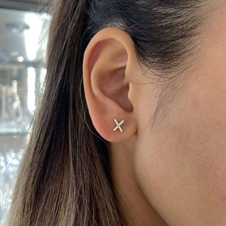 Diamond X Stud Earrings