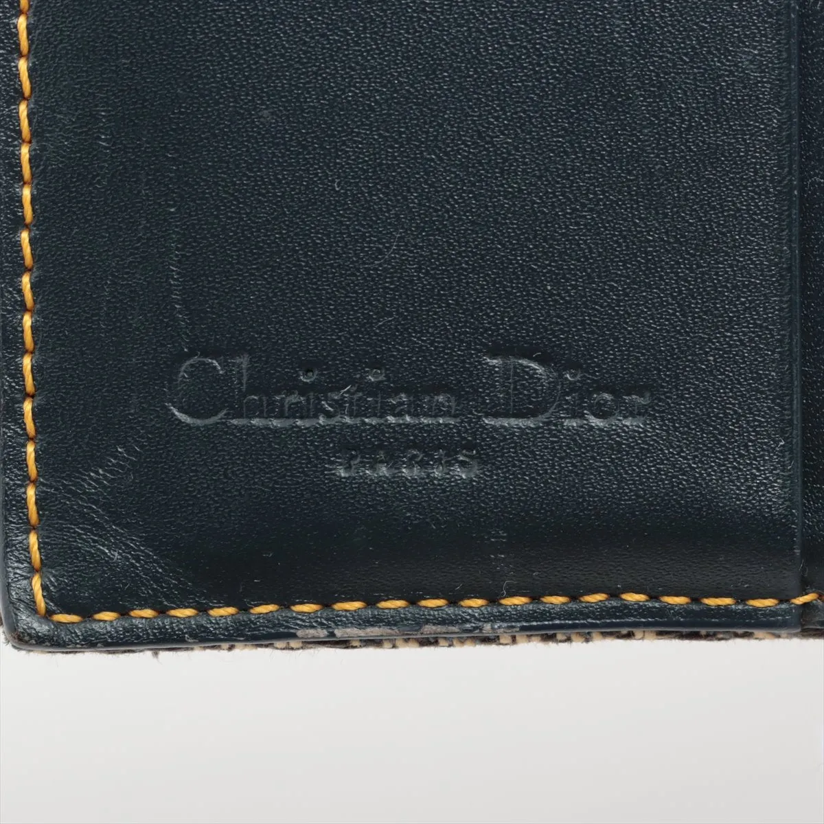 Dior Trotter Saddle Canvas Compact Wallet Navy Blue