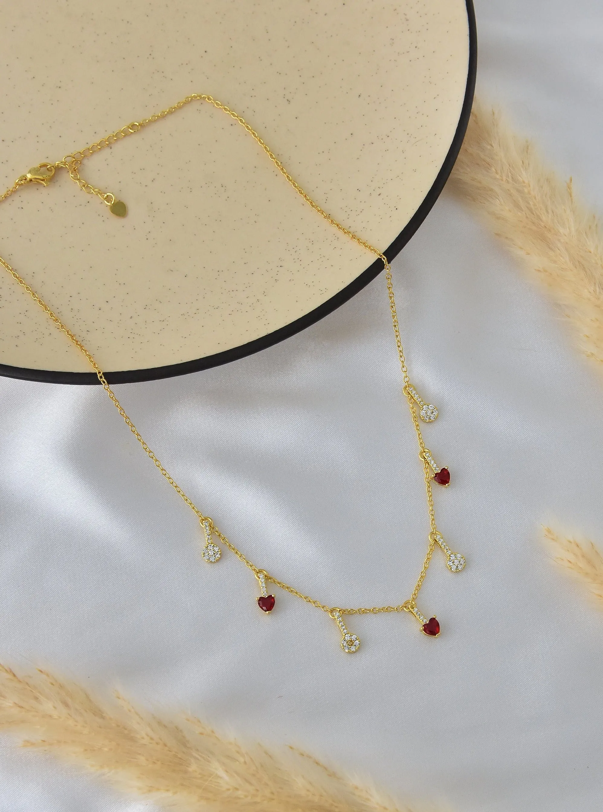 Eleanor Ruby Charm Necklace