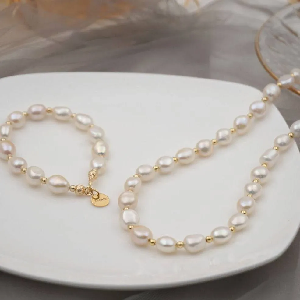 ELISA Pearl Matching Necklace, Bracelet & Earrings (Purchase Individually)