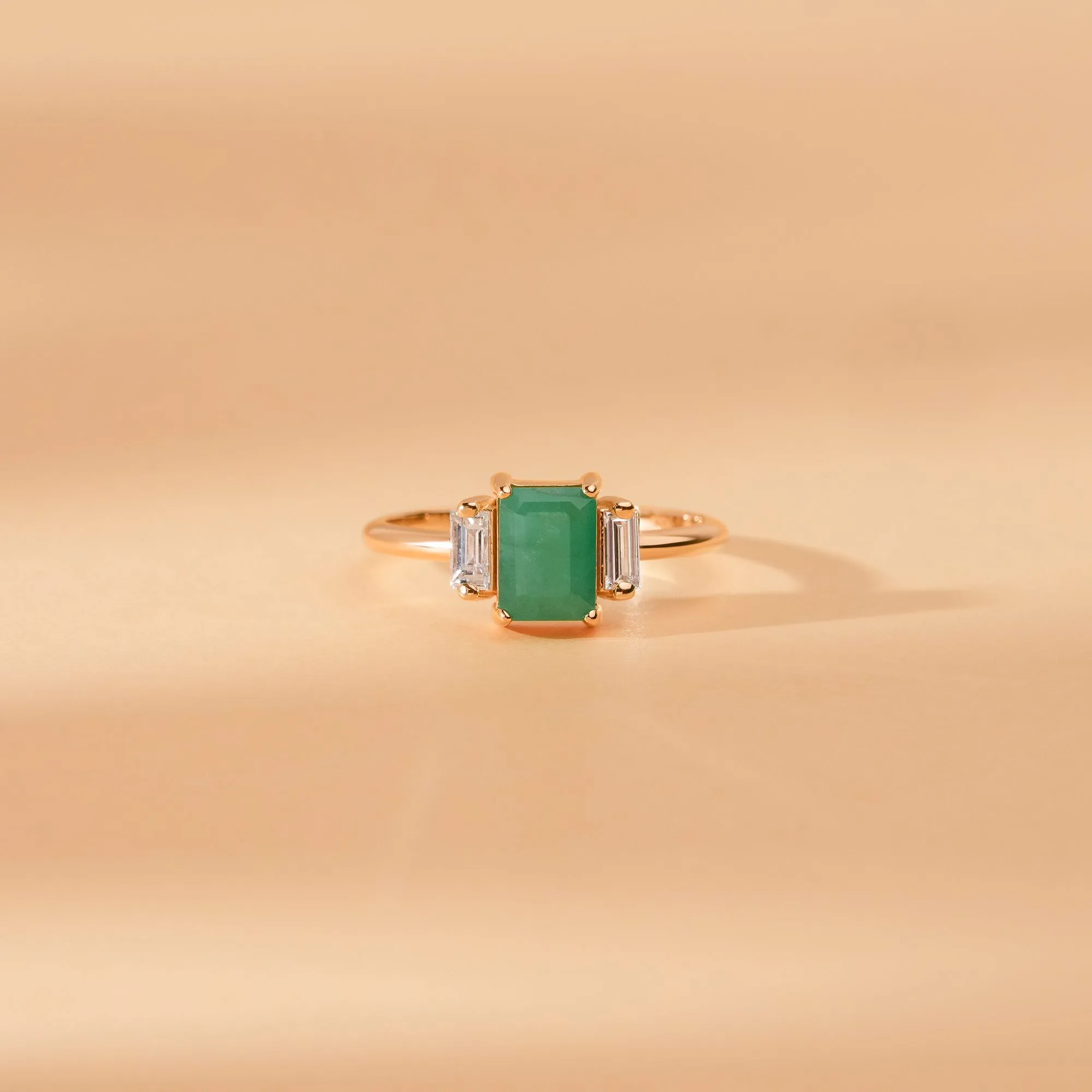 Emerald and Diamond Engagement Ring, Lauryn