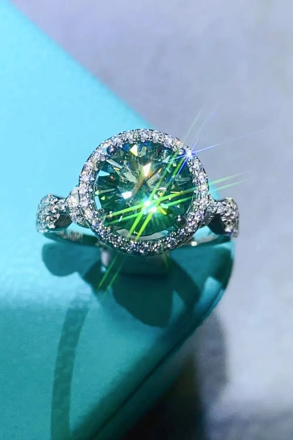 Emerald City 2 Carat Moissanite Emerald Green Ring