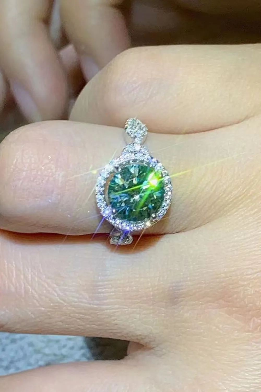 Emerald City 2 Carat Moissanite Emerald Green Ring