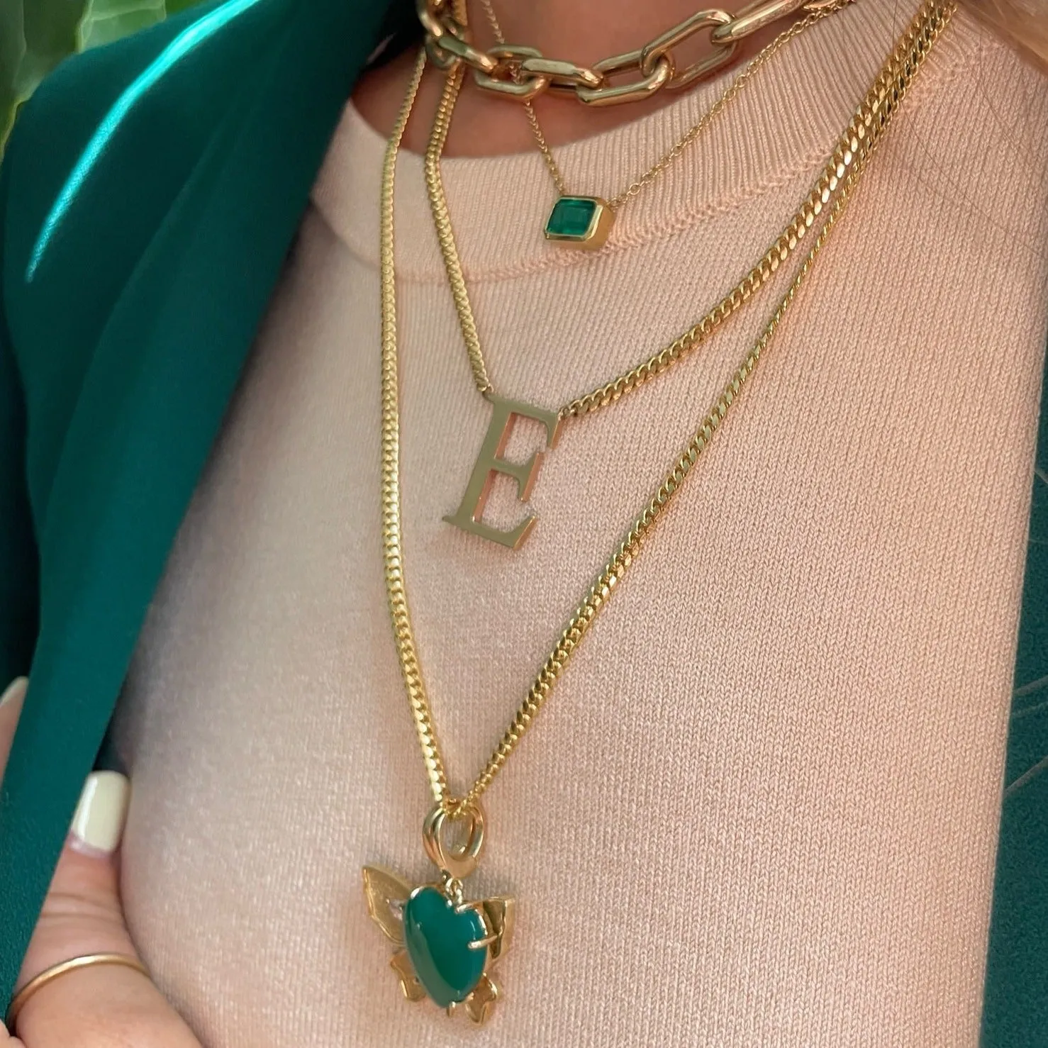 Emerald Framed Necklace