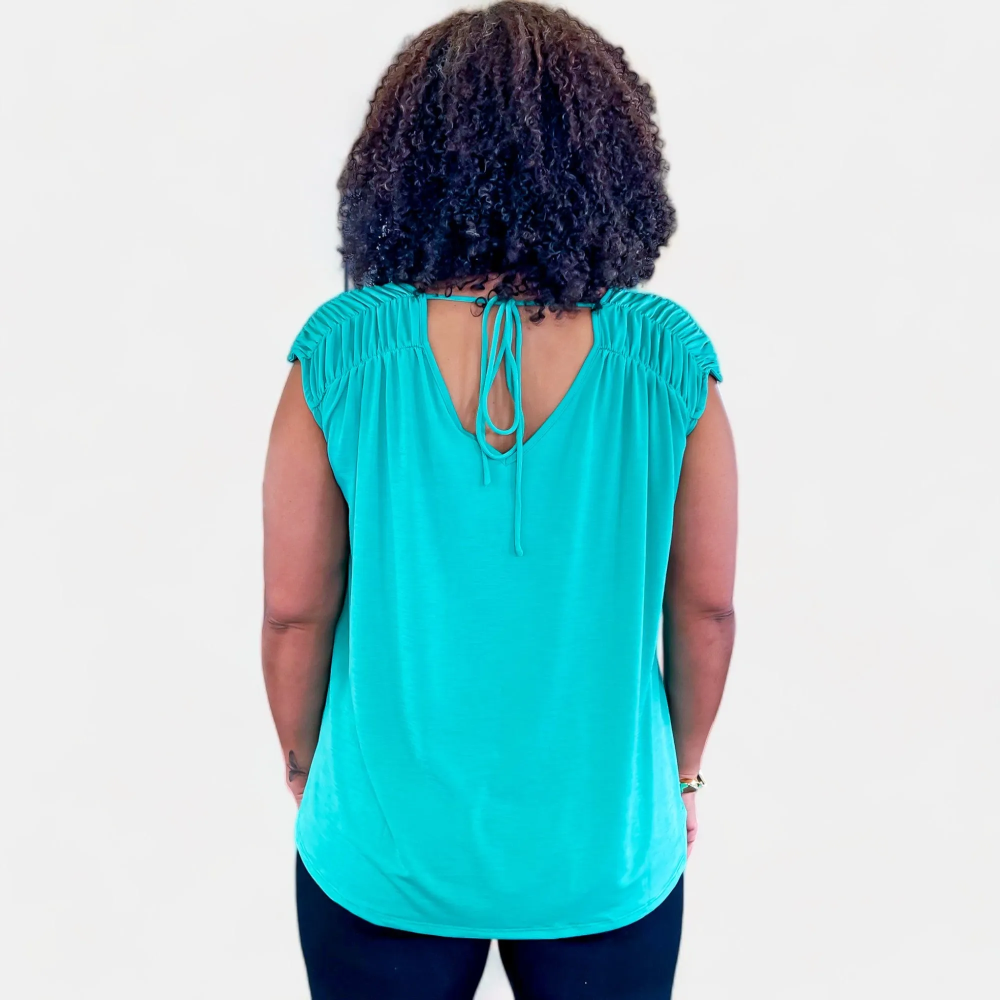 Emerald V Neck Tie Back Top [NO RETURNS]