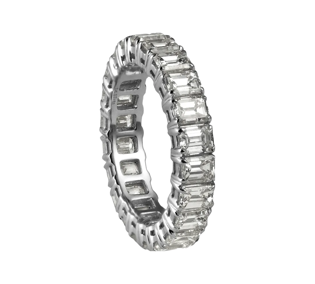 Emerlad Cut Diamond Eternity Band, 0.20 CT Each