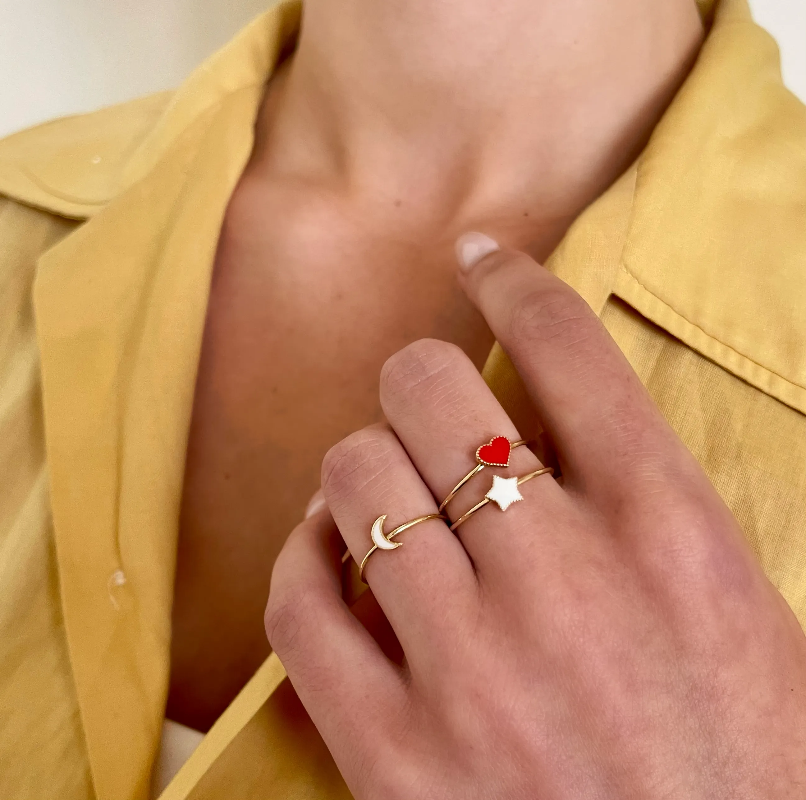 Enamel Heart Ring