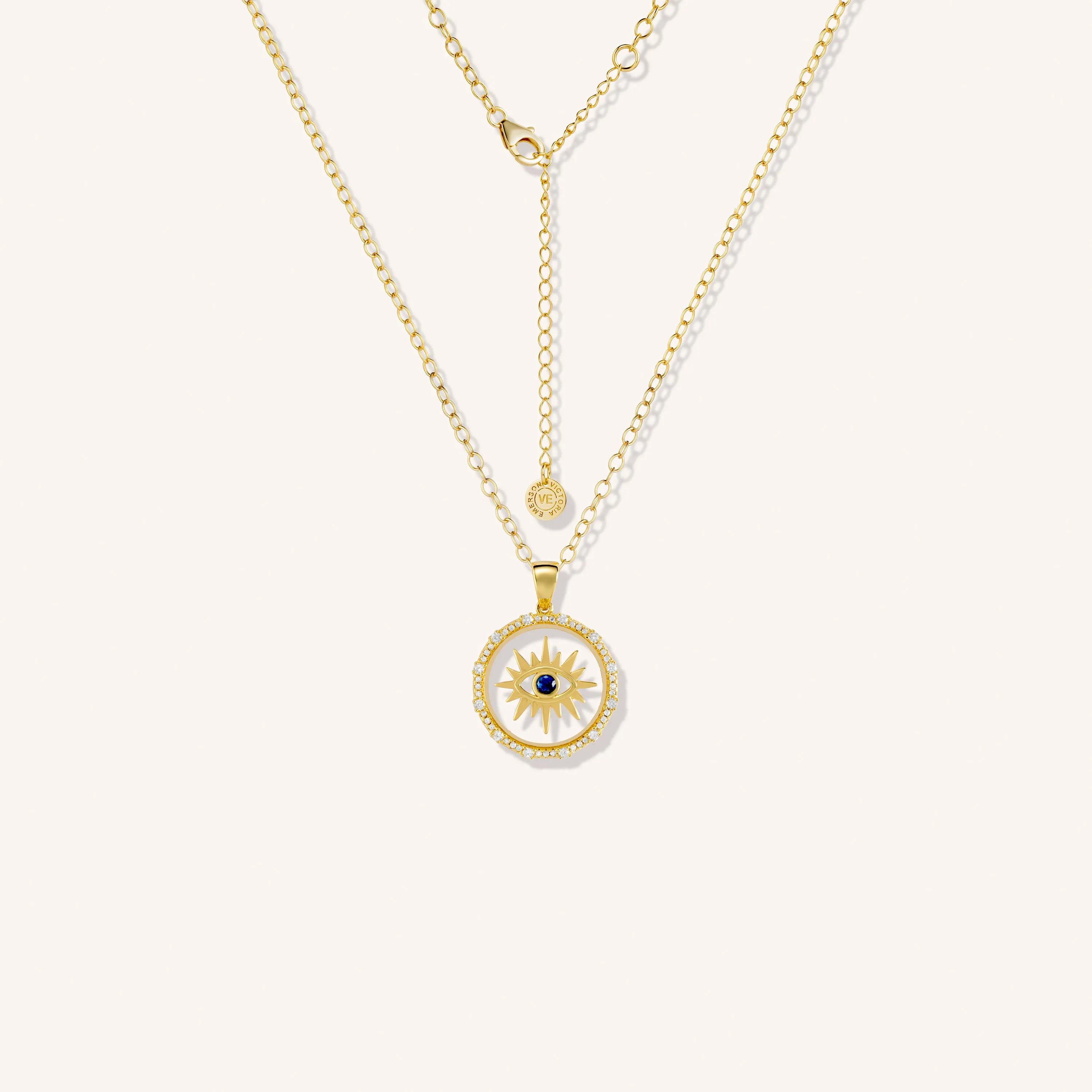 Evil Eye Floating Pendant Necklace