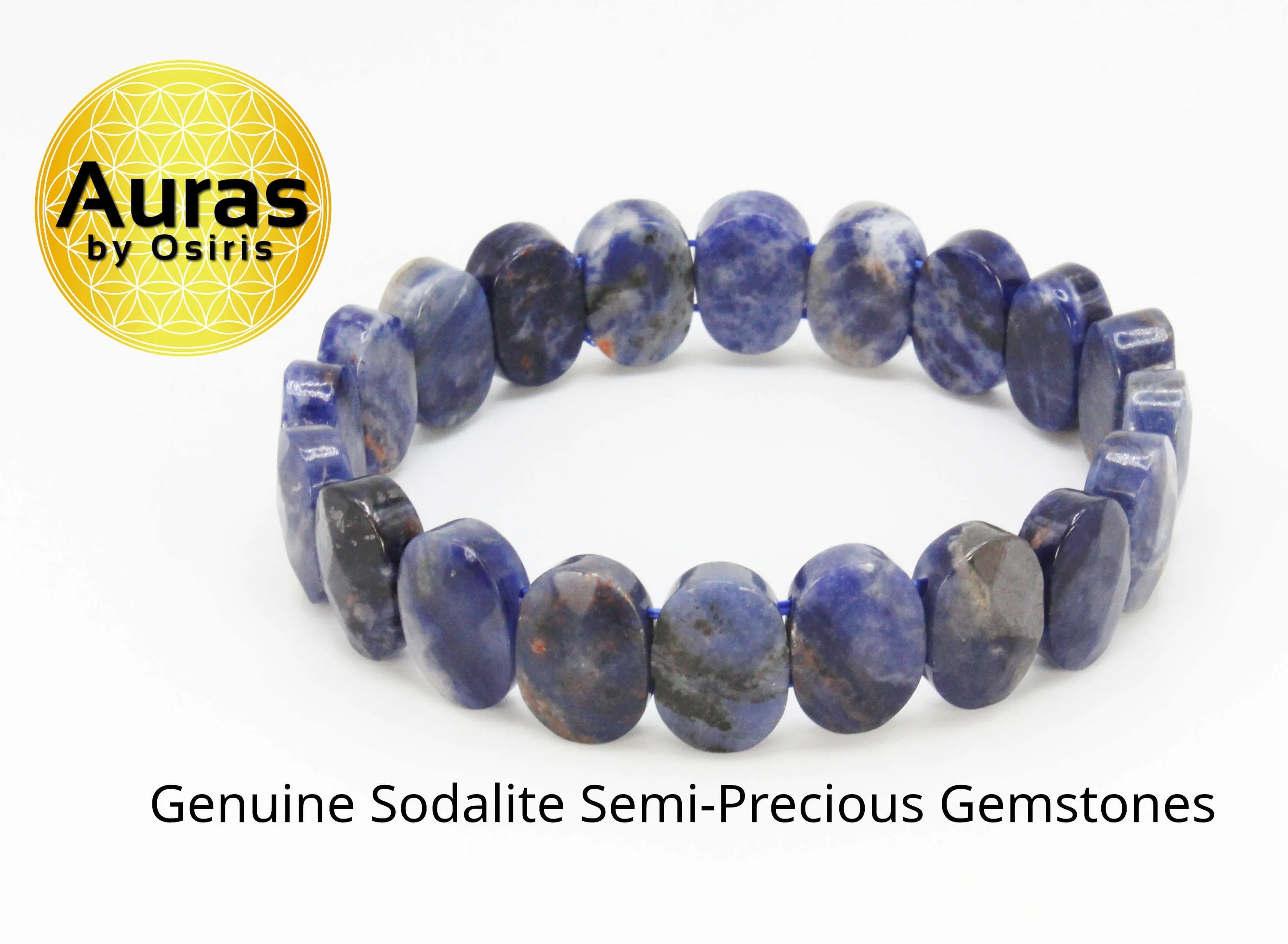 Faceted Sodalite Bracelet - Elastic & Double Reinforced enhances self-esteem and self-trust