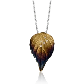 Fallen Leaves Pendant Necklace in 18k Gold with Diamonds