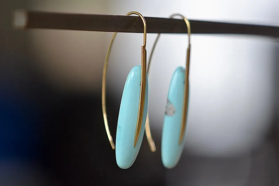 Feather Earrings in Turquoise