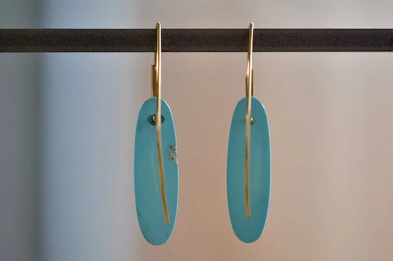 Feather Earrings in Turquoise