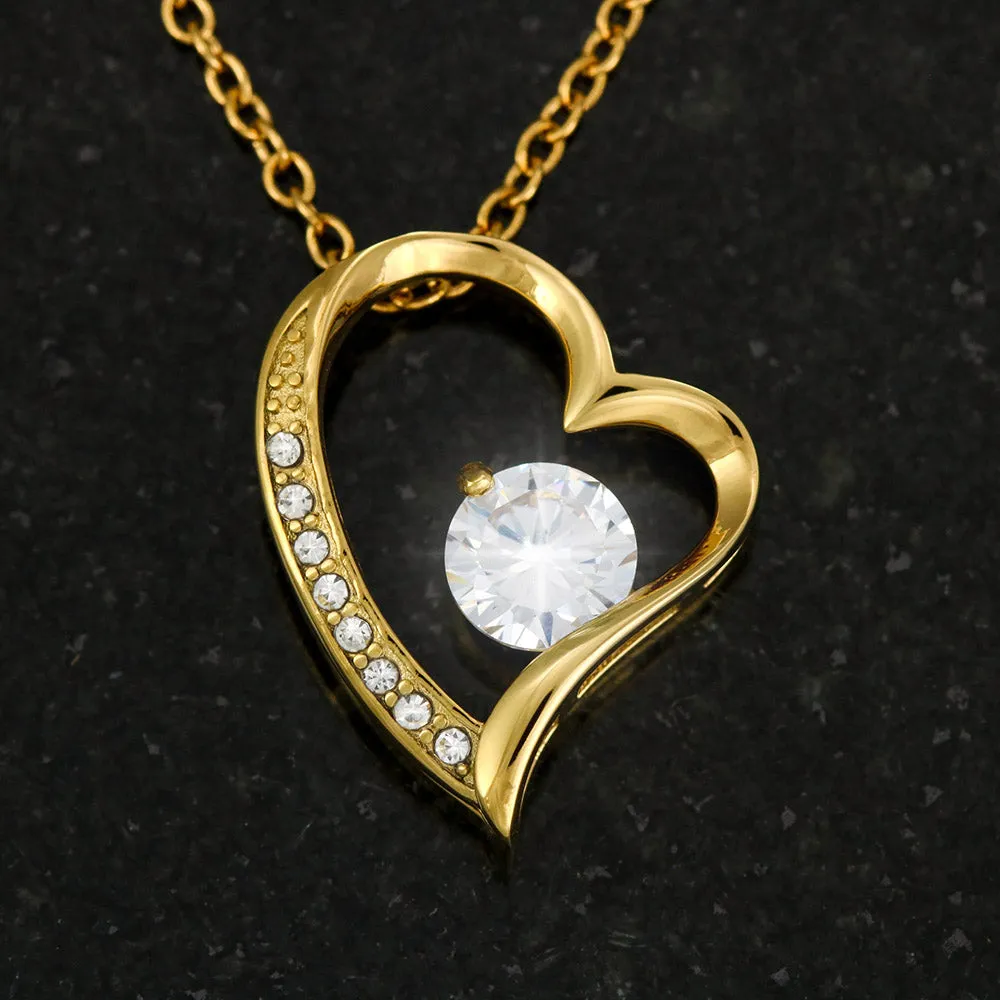 Gifts For Mom Cubic Zirconia Heart Necklace With Son To Mom Adorable I Love You Message Card