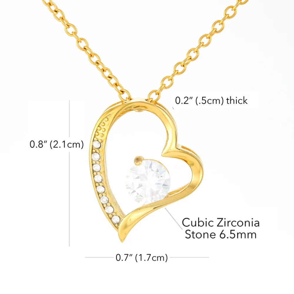 Gifts For Mom Cubic Zirconia Heart Necklace With Son To Mom Adorable I Love You Message Card