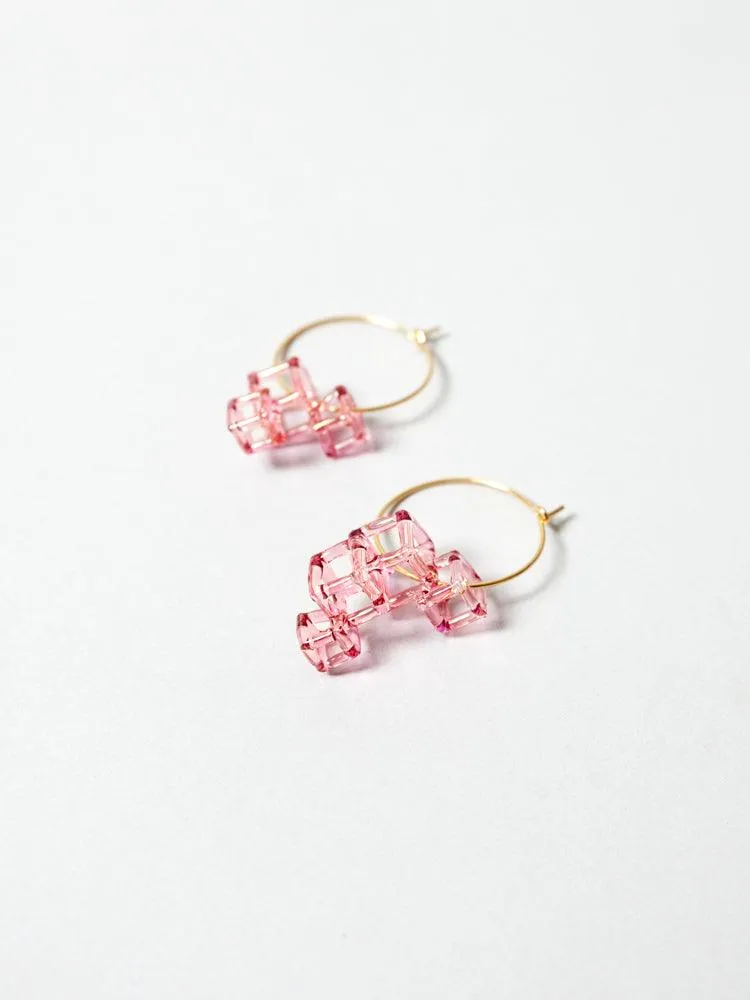 Glass Hoop Earrings - Salt