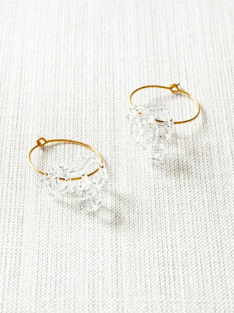 Glass Hoop Earrings - Salt