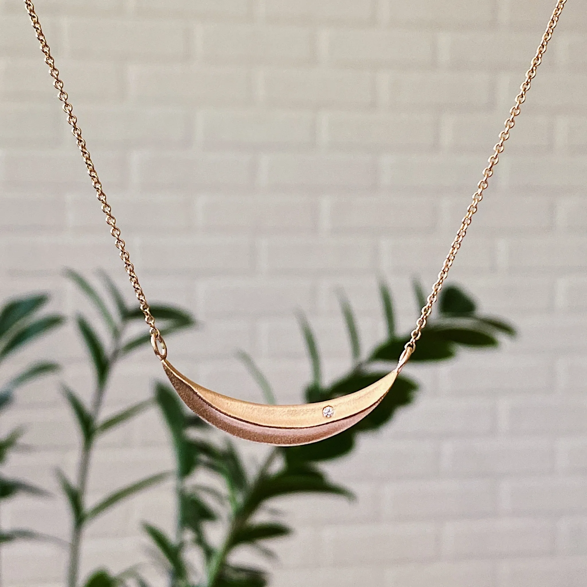 Gold and Diamond Wisp Necklace