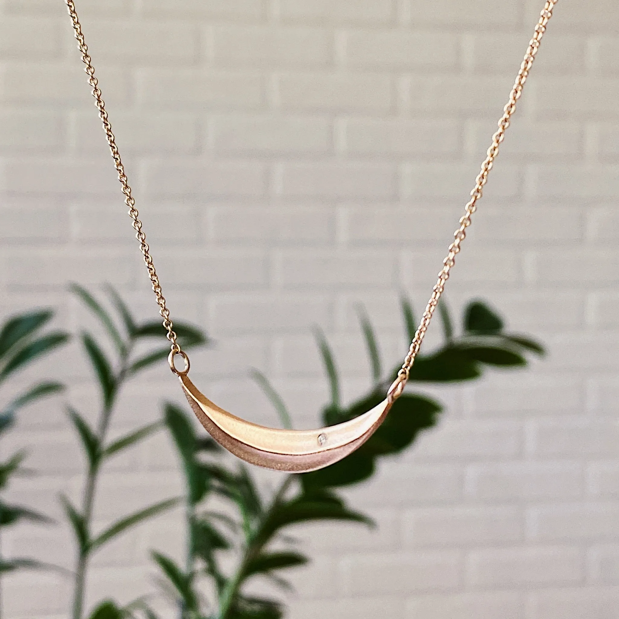 Gold and Diamond Wisp Necklace