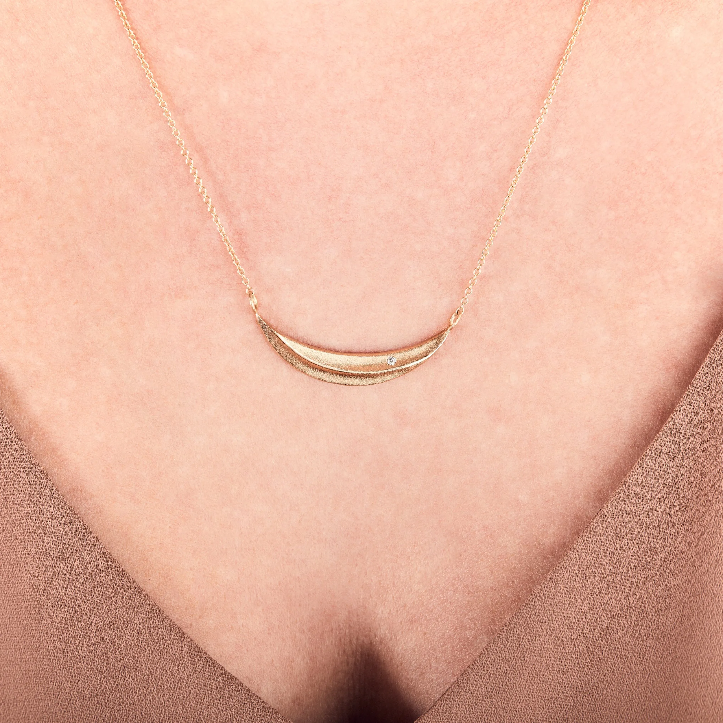 Gold and Diamond Wisp Necklace