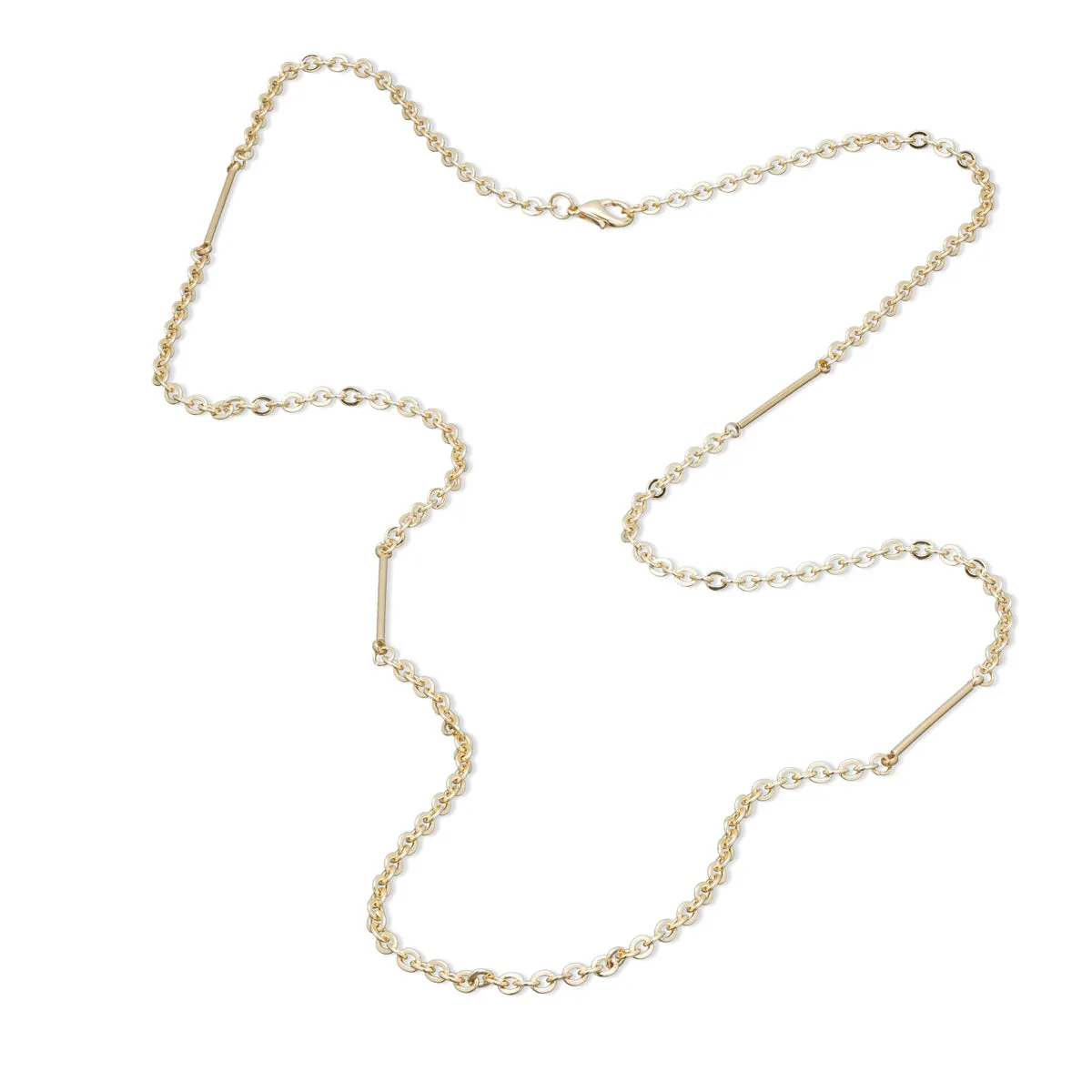 Gold Plated Bar Chain Necklace