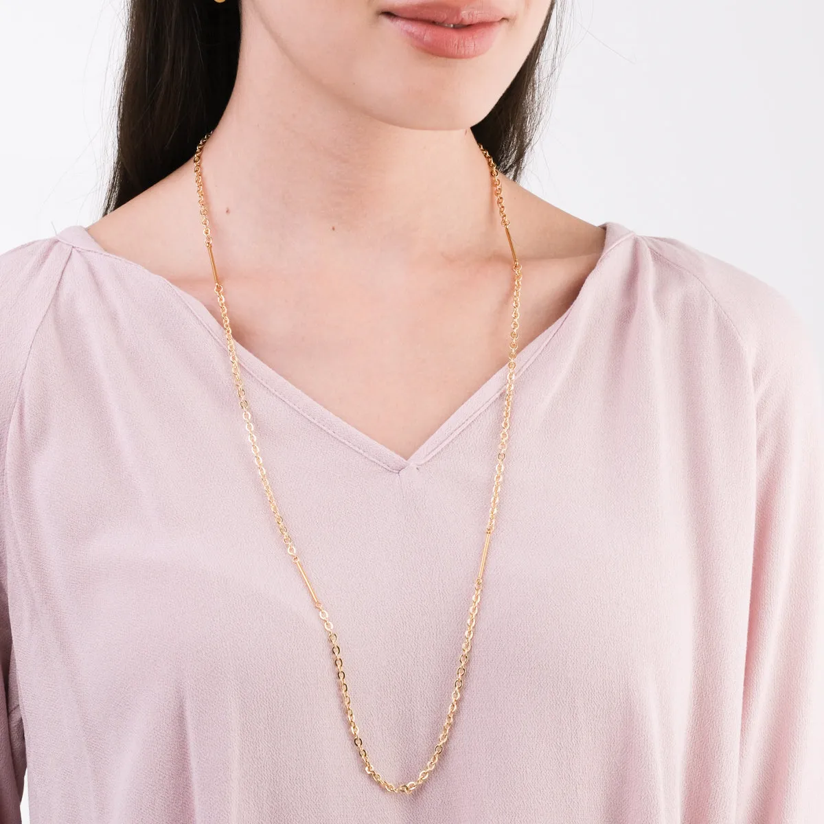 Gold Plated Bar Chain Necklace