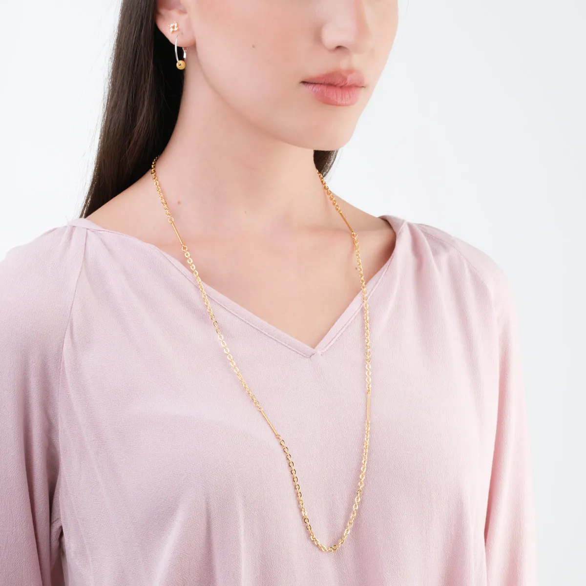 Gold Plated Bar Chain Necklace