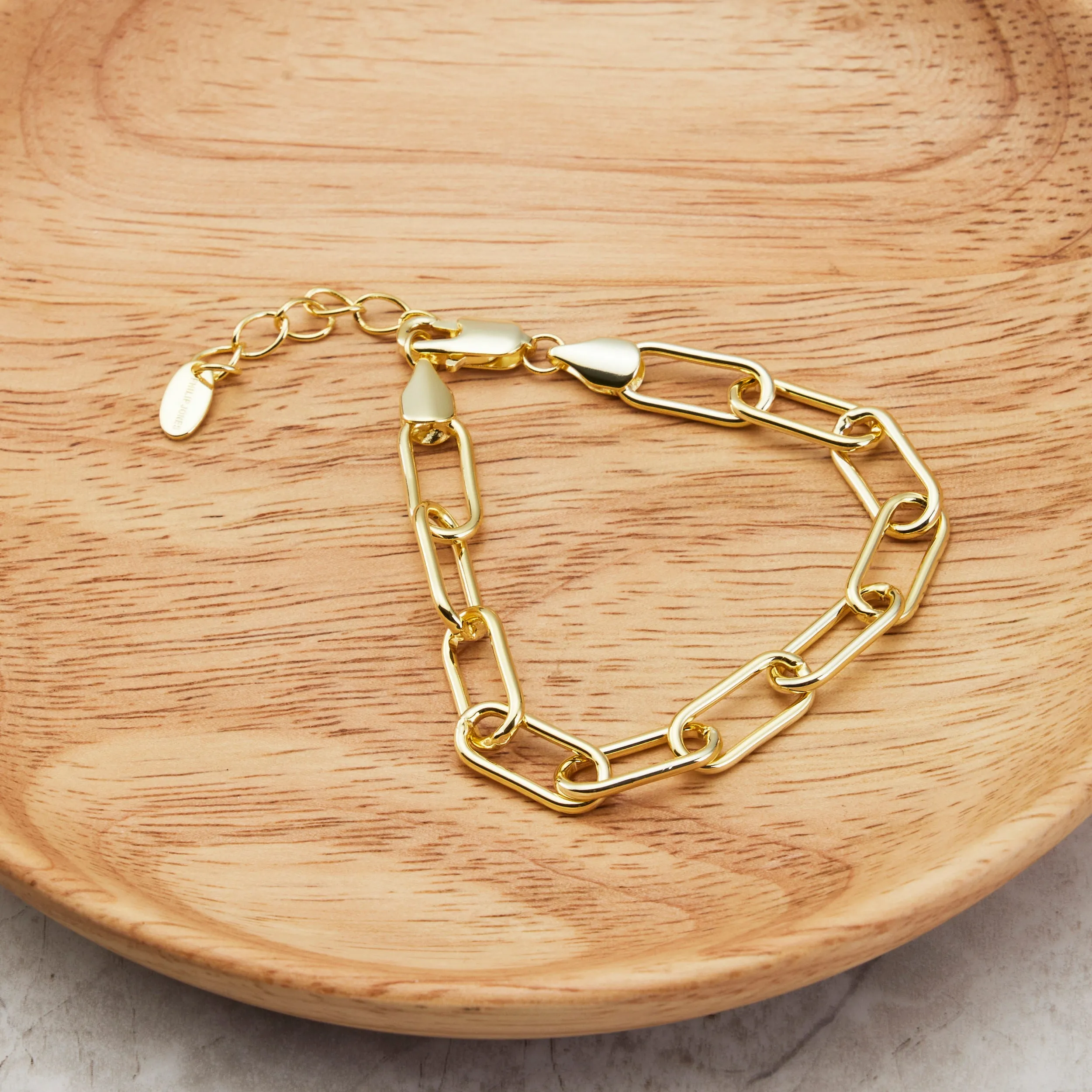 Gold Plated Paperclip Bracelet