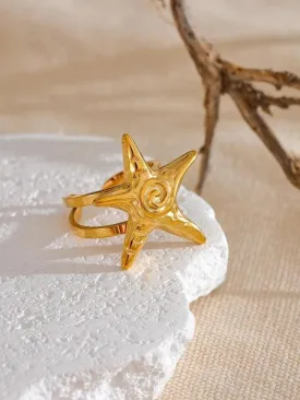 Gold Starfish Ring