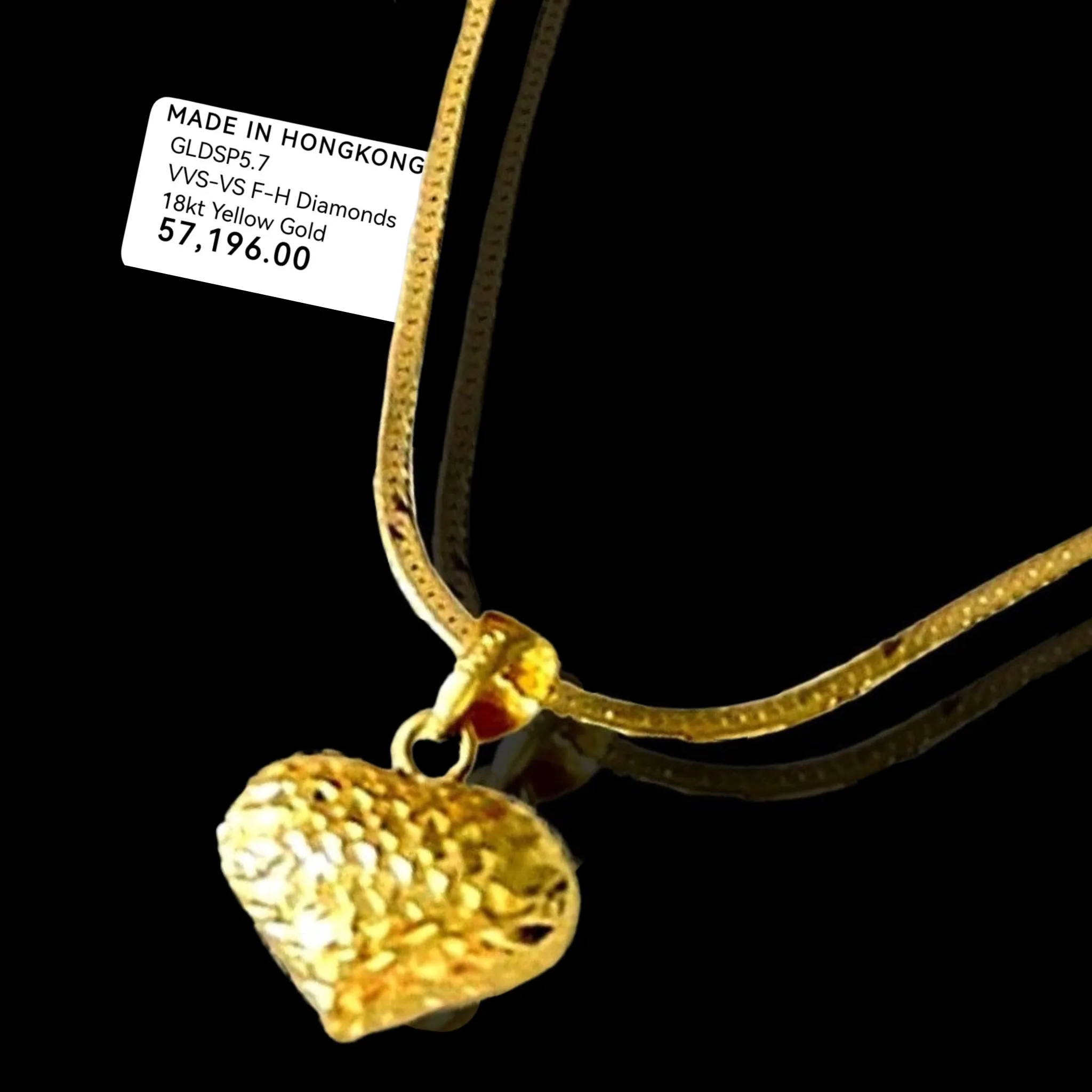 #GOLD2024 | 18K Golden Heart Necklace Flat Chain 18”