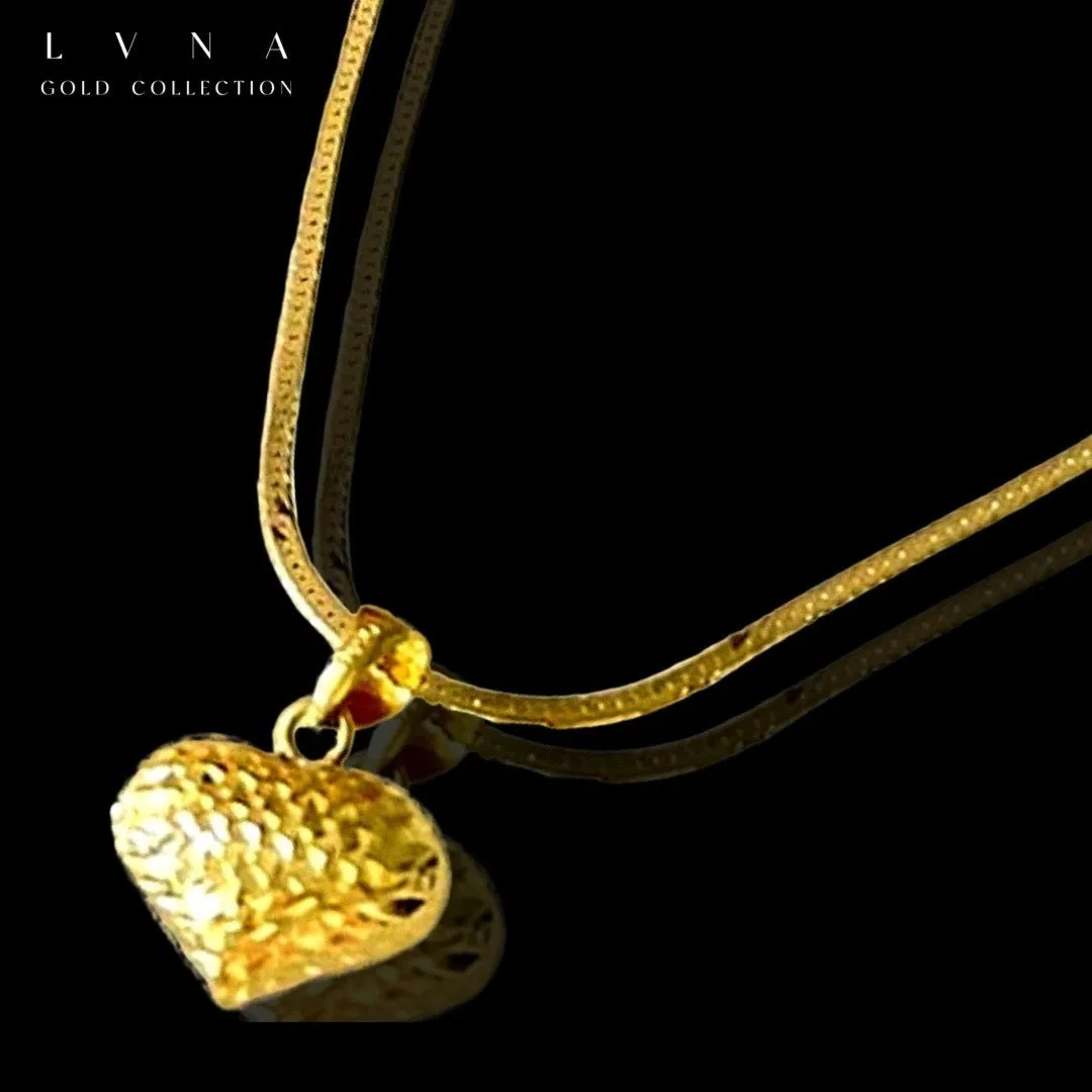 #GOLD2024 | 18K Golden Heart Necklace Flat Chain 18”