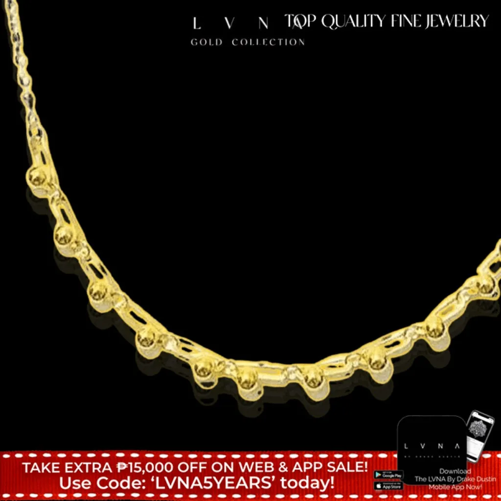 #GOLD2024| 18K Golden Paperclip Balls Necklace 18"