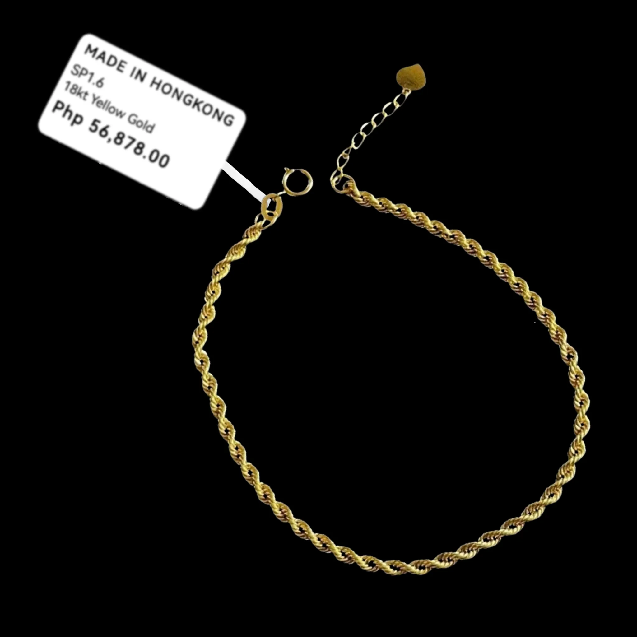 #GOLD2024 | Unisex Golden Rope Chain Bracelet 18kt 7”- 7.5”