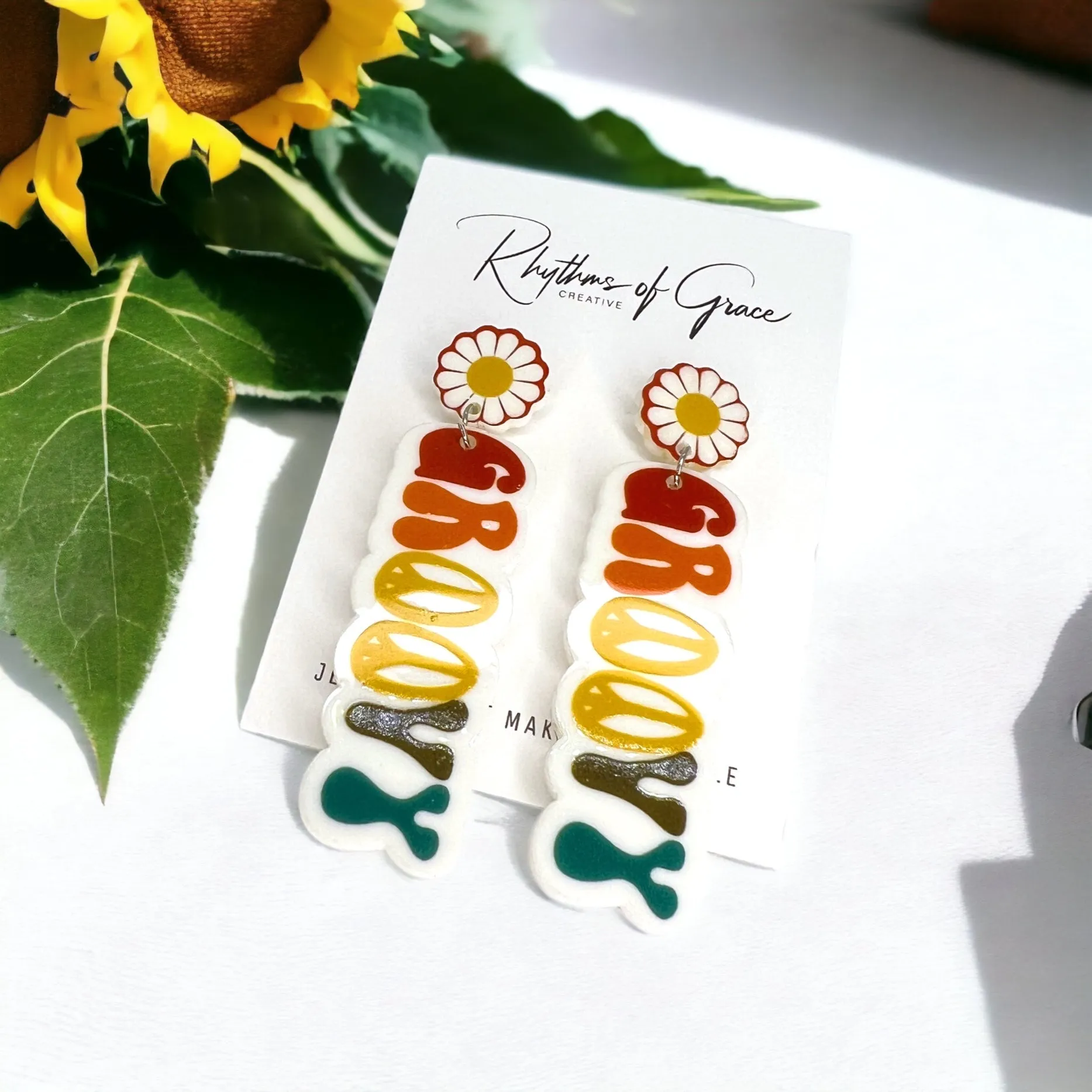 Good Vibes Earrings - Groovy Earrings, Fun Earrings, Peace and Love, Peace Sign, Hippie Earrings