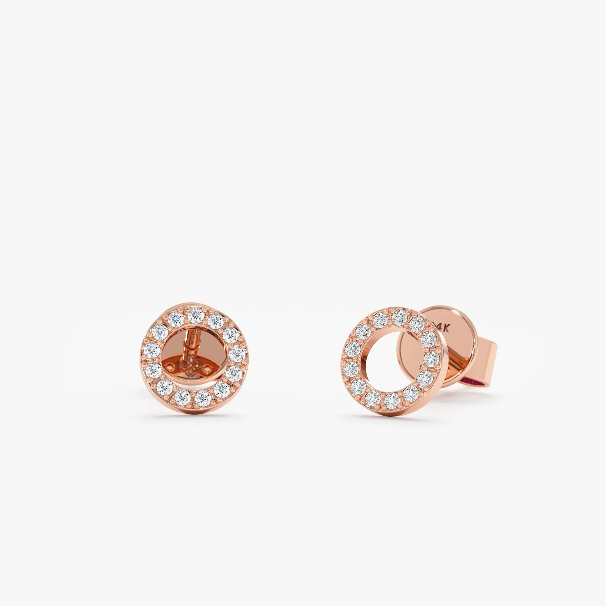 Halo Disc Diamond Stud Earrings, Lola