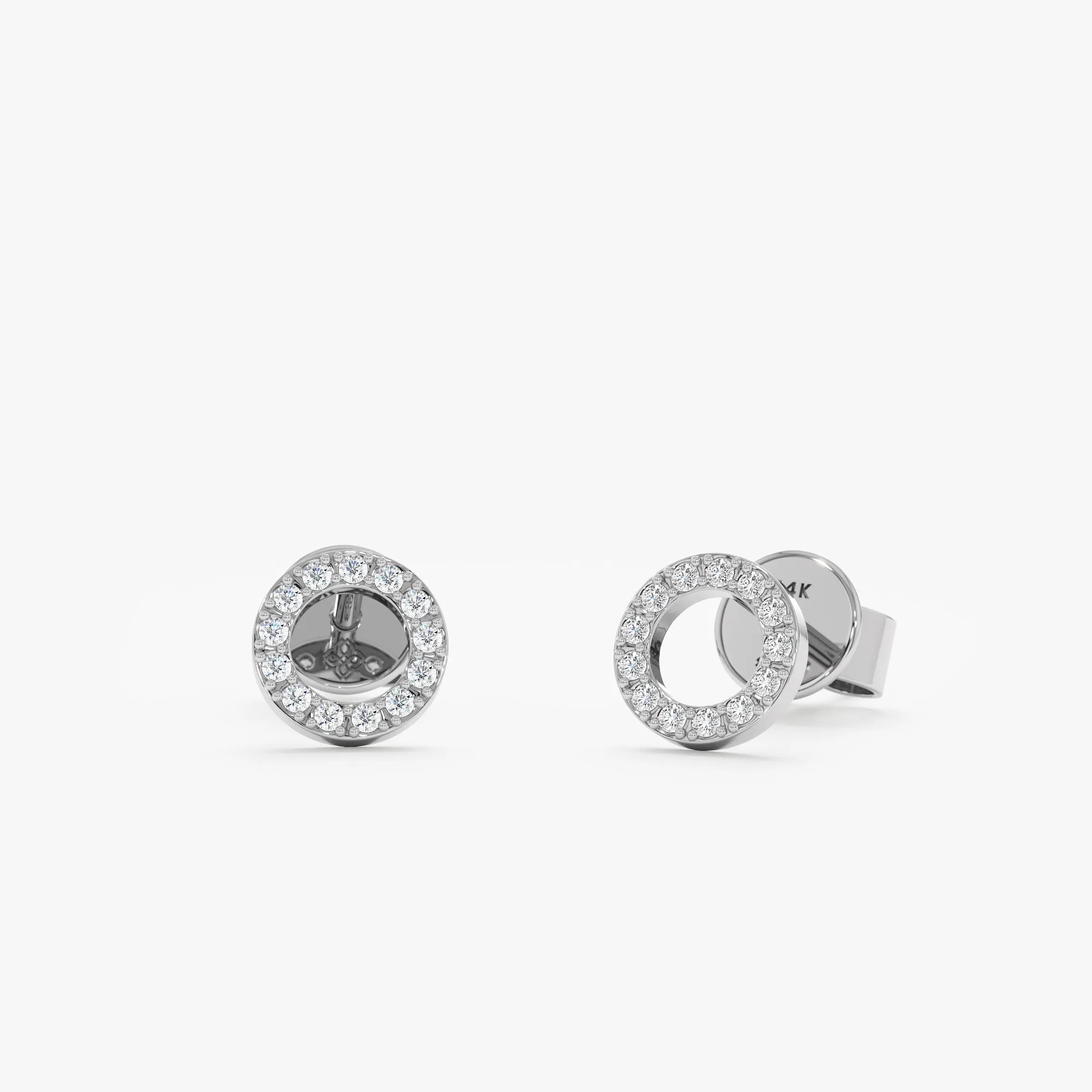 Halo Disc Diamond Stud Earrings, Lola