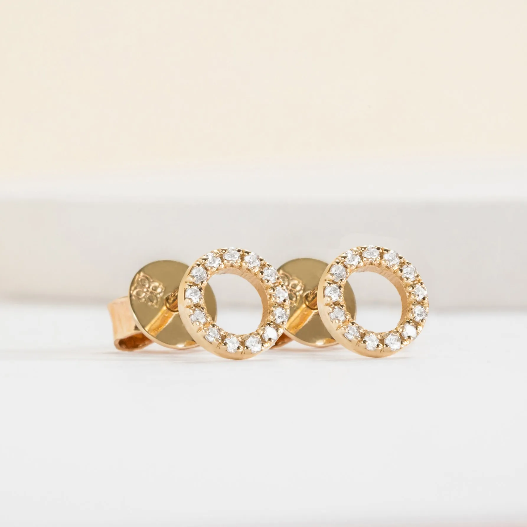 Halo Disc Diamond Stud Earrings, Lola