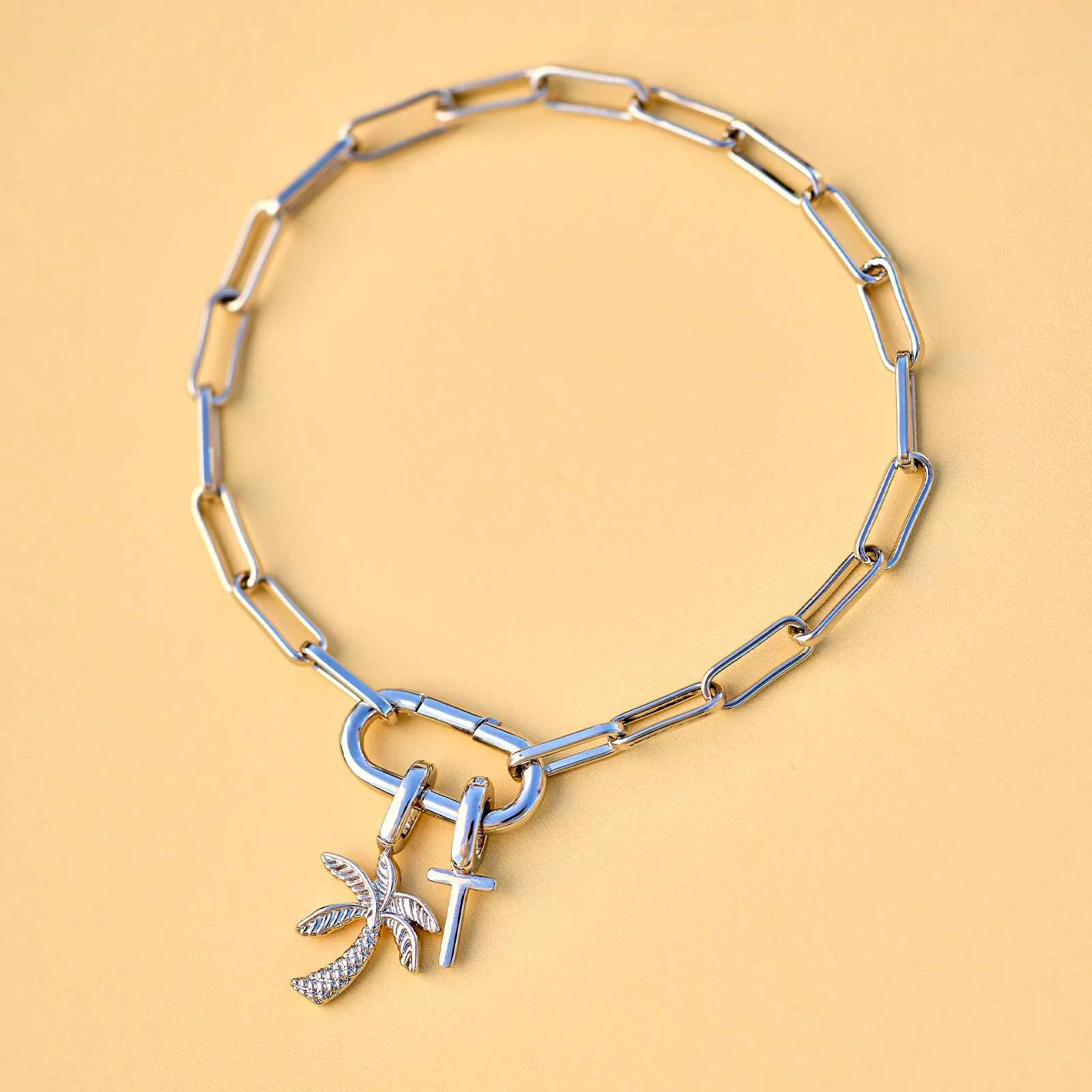 Harper Oval Charm Chain Bracelet