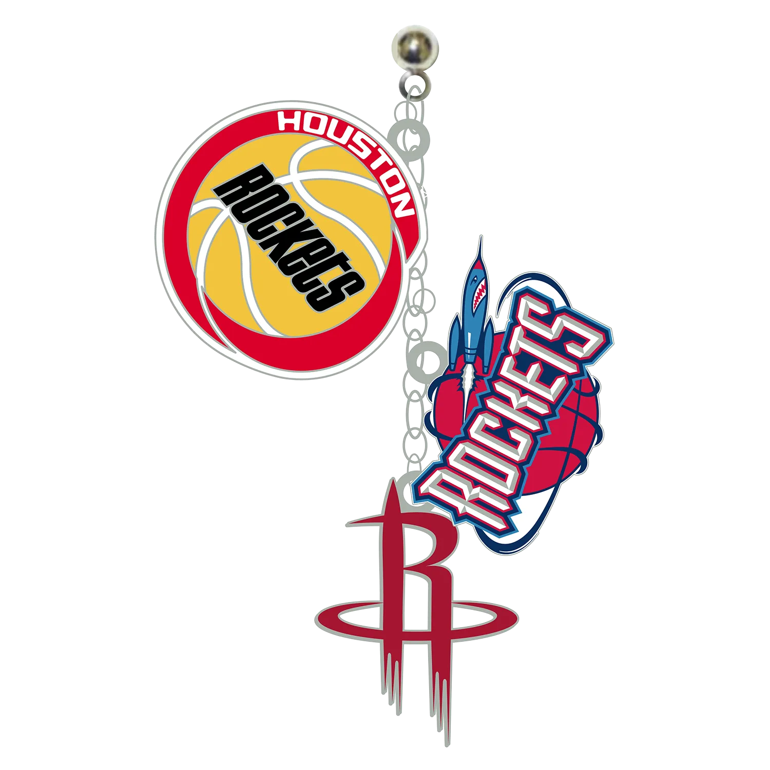 Houston Rockets Pro Specialties HWC 3 Charm Logo Earrings