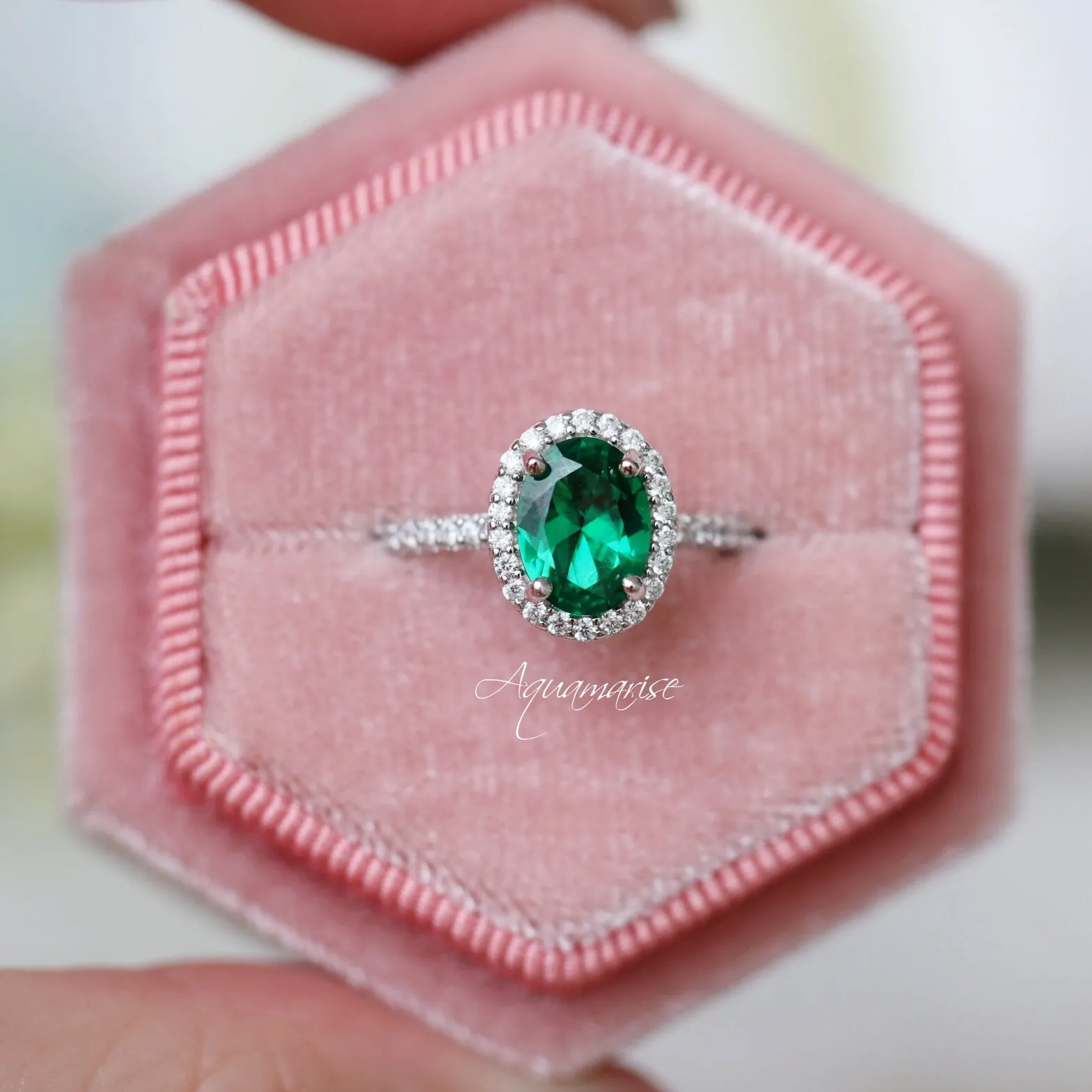 Iris Emerald Ring- Sterling Silver