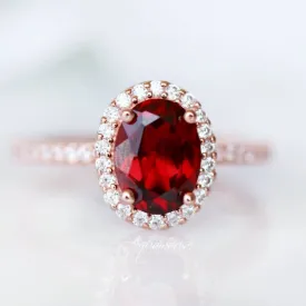 Iris Garnet Ring- 14K Rose Gold Vermeil