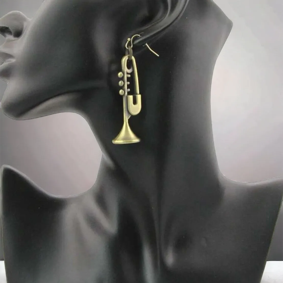 Jazz Fest Earrings - Handmade Earrings, Jazz Musician, Music Earrings, Trumpet Earrings, Music Concert, Jazz Earrings, Handmade Jewelry