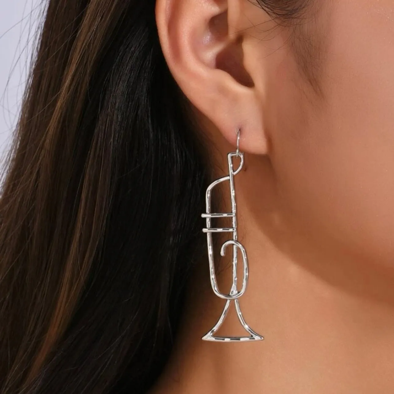 Jazz Fest Earrings - Handmade Earrings, Jazz Musician, Music Earrings, Trumpet Earrings, Music Concert, Jazz Earrings, Handmade Jewelry