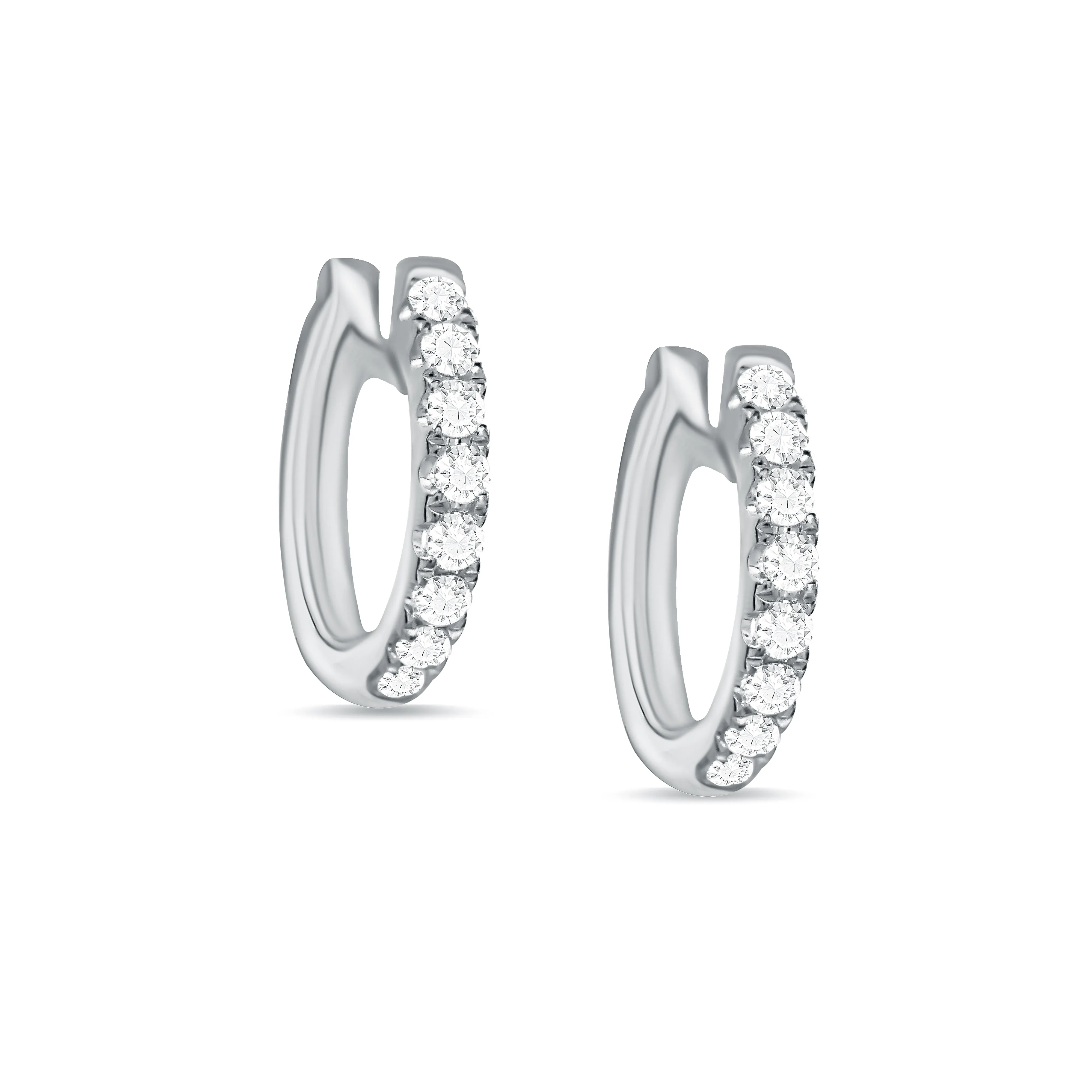 JUST HALO DIAMOND HOOP EARRINGS