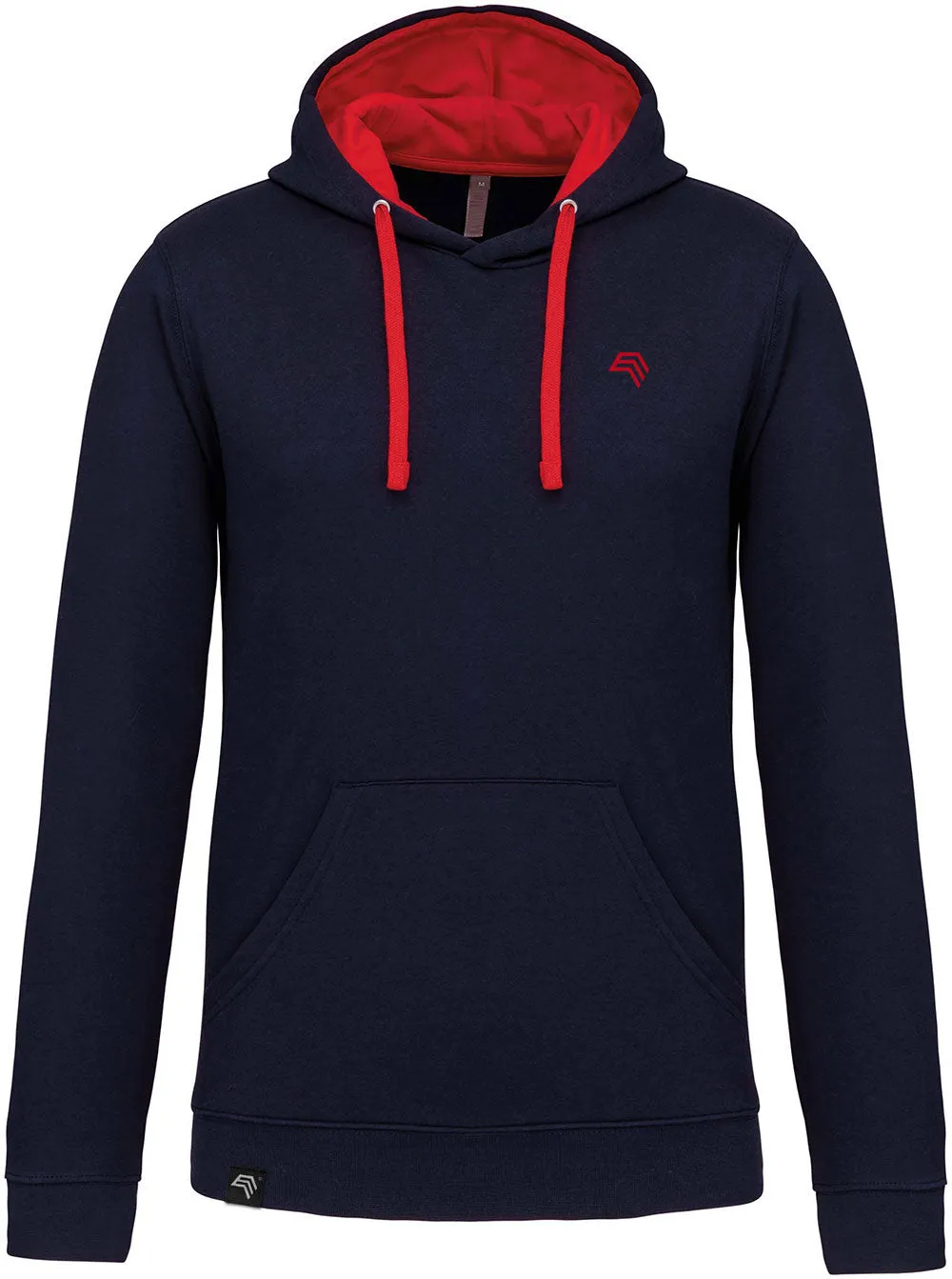 KRB K446 ― Bi-Color Hoodie Sweatshirt - Navy Blau / Rot